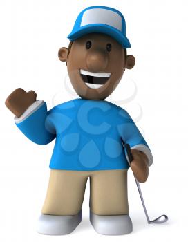 Fun golfer - 3D Illustration