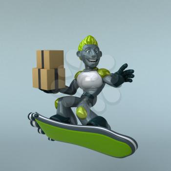 Green Robot - 3D Illustration