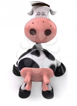 Royalty Free Clipart Image of a Holstein Cow