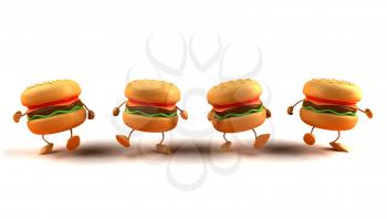 Royalty Free 3d Clipart Image of a Hamburger