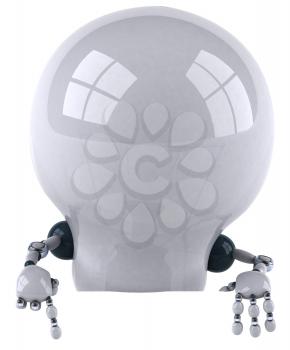 Royalty Free 3d Clipart Image of a Robot Lightbulb