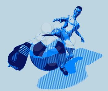 Royalty Free 3d Clipart Image of a Male Soccer Player