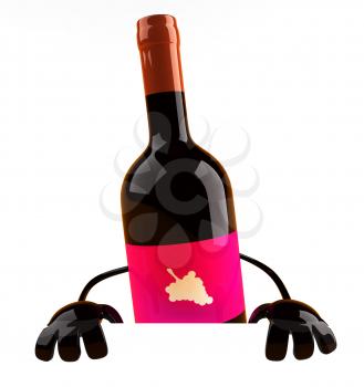 Royalty Free 3d Clipart Image of Wine