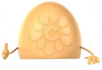 Royalty Free Clipart Image of an Egg Giving a Thumbs Up