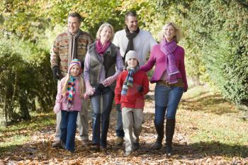 Royalty Free Photo of a Family Walking on a Trail