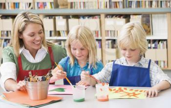 Royalty Free Photo of Students in Art Class