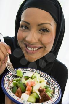 Royalty Free Photo of a Woman With a Salad