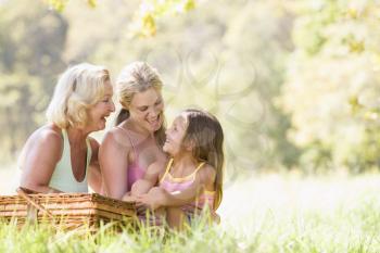 Royalty Free Photo of Three Generations of Women on a Picnic