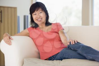 Royalty Free Photo of a Woman in a Living Room