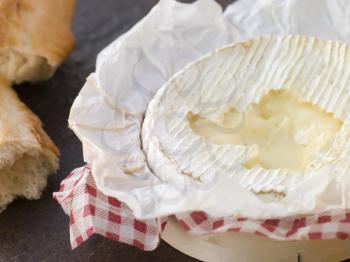 Royalty Free Photo of Baked Camembert with Crusty French Bread