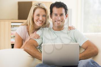 Royalty Free Photo of a Couple With a Laptop