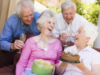 Royalty Free Photo of Couples Celebrating a Birthday