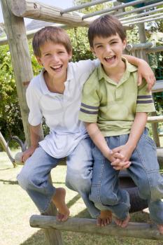 Royalty Free Photo of Two Friends in a Playground