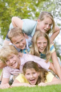 Royalty Free Photo of a Pile of Children