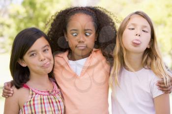 Royalty Free Photo of Three Girls Making Faces