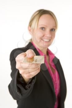Royalty Free Photo of a Woman With a Credit Card