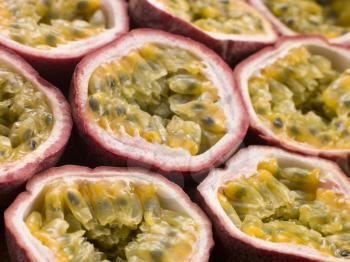 Royalty Free Photo of Halved Passion Fruits