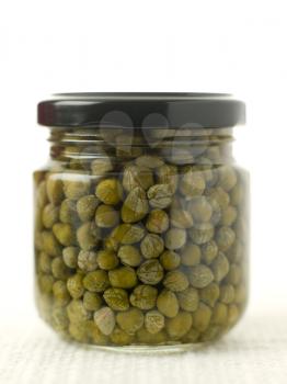 Royalty Free Photo of a Jar of Capers