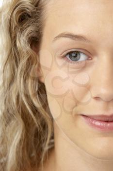 Royalty Free Photo of a Cropped Portrait of a Woman's Face