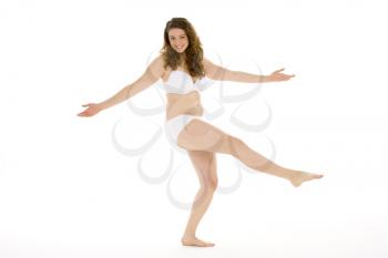 Royalty Free Photo of a Girl in Her Underwear