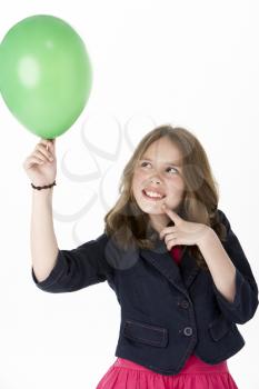 Royalty Free Photo of a Girl With a Balloon