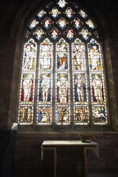 Royalty Free Photo of a Stained Glass Window in a Church
