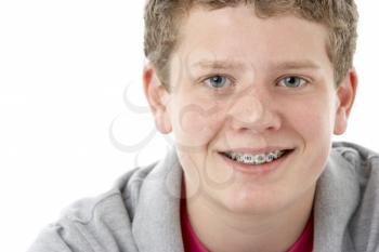 Royalty Free Photo of a Young Boy With Braces