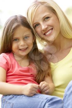 Royalty Free Photo of a Mother and Daughter Outside