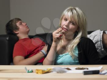 Royalty Free Photo of Kids Smoking Pot