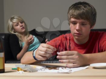 Royalty Free Photo of Kids Smoking Pot