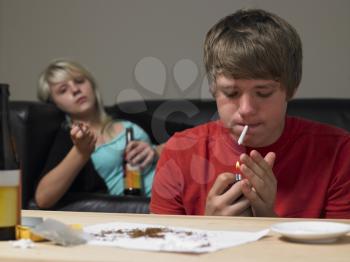 Royalty Free Photo of Kids Smoking Pot