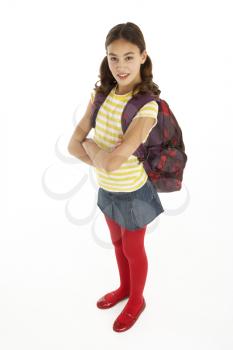 Royalty Free Photo of a Girl With a Backpack