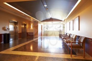Empty Waiting Room In Modern Hospital