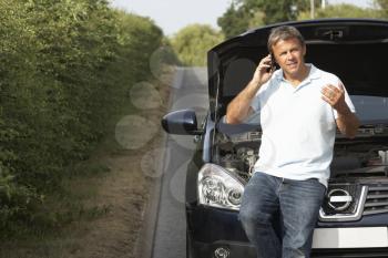 Driver Broken Down On Country Road