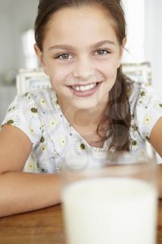 Young girl with milk