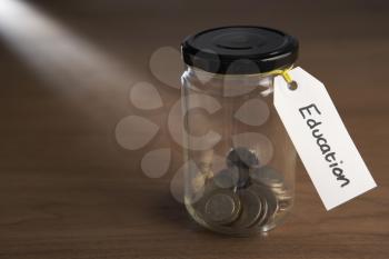 Coins in a jam jar