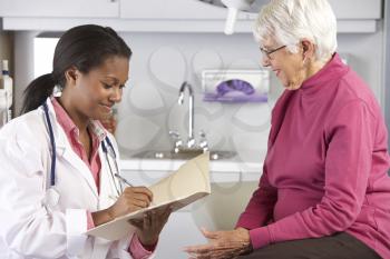 Doctor Examining Senior Female Patient