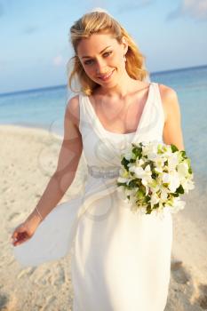 Beautiful Bride Getting Married In Beach Ceremony