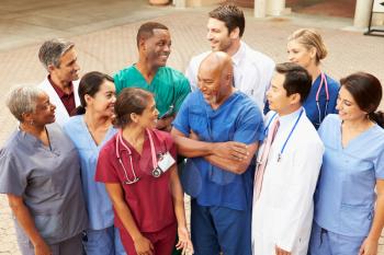 Outdoor Group Shot Of Medical Team