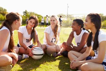 Members Of Female High School Soccer Team