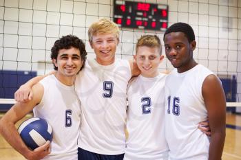 Members Of Male High School Volleyball Team