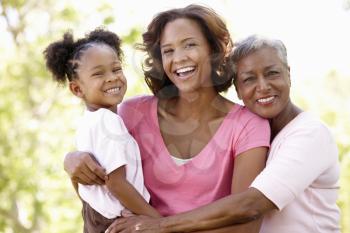 Multi-generation  family in park