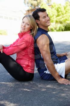 Fit, active couple outdoors