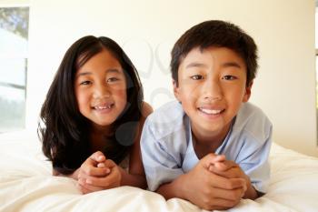 Portrait young Asian girl and boy