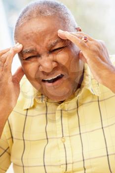 Senior African American man with headache