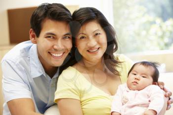 Asian couple and baby