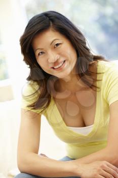 Asian woman at home