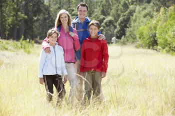 Portrait Of Family On Hike In Beautiful Countryside