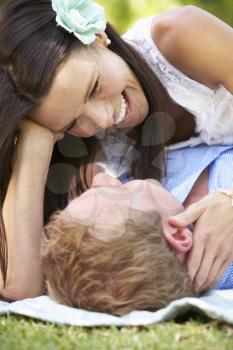 Romantic Couple In Park Together