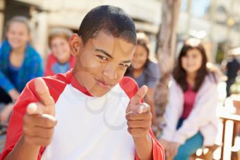 Group Of Children Hanging Out Together In Mall